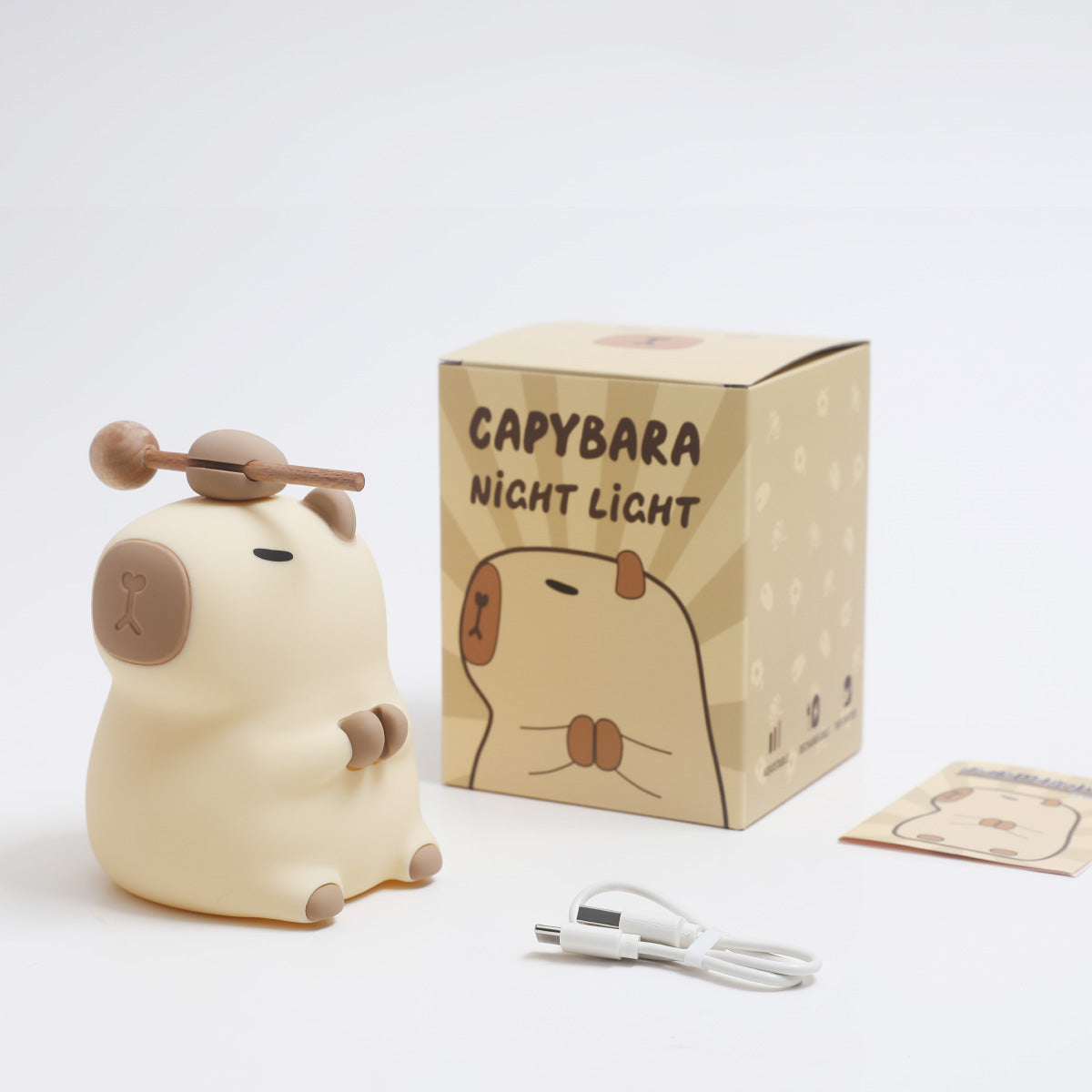 CappyGlow 2024 Capybara Silikon Nachttischlampe | Squishy & Kinderfreundlich | Perfektes Geschenk für Kinder und Mädchen