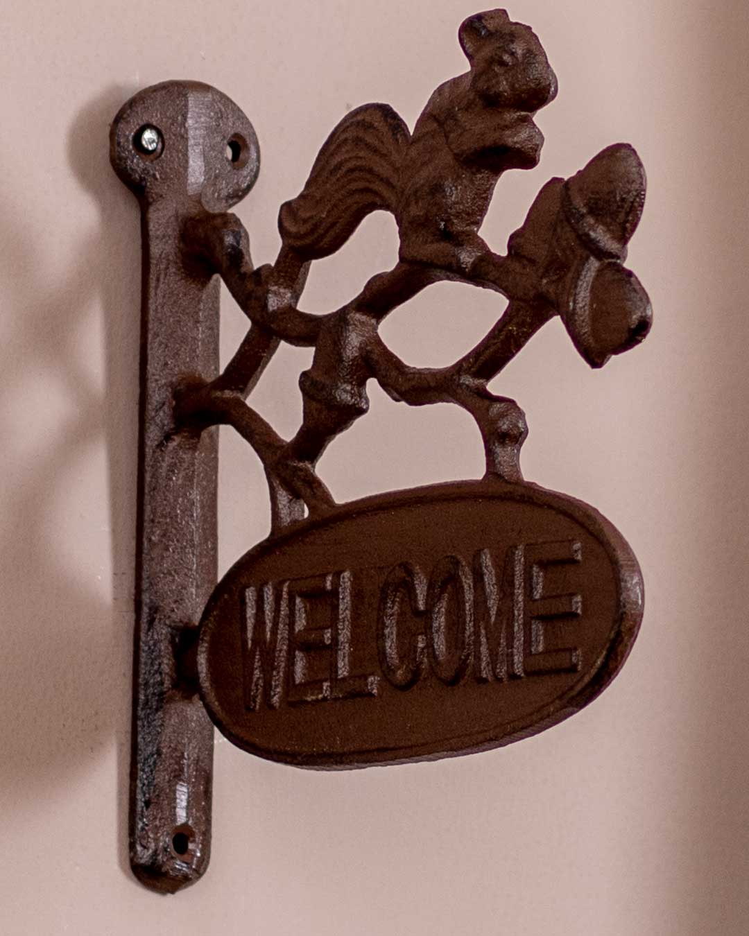 WelcomEase Gusseisen Wandmontiertes Schild | Dekorativ | Langlebig | Rustikales Design