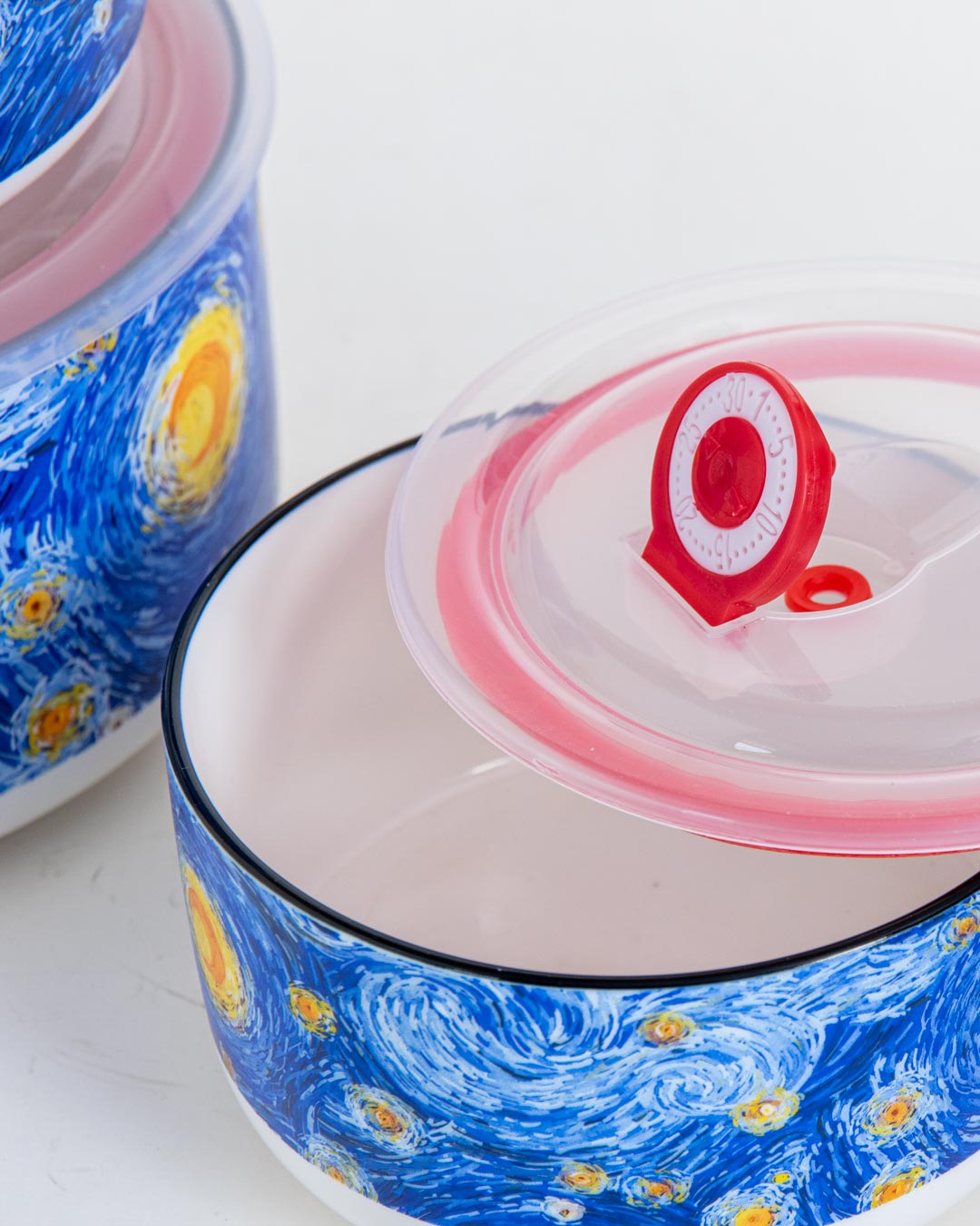 SkySeal Luftdichte Servierschüsseln | Set von 3 | Stapelbar | Frischhaltefunktion