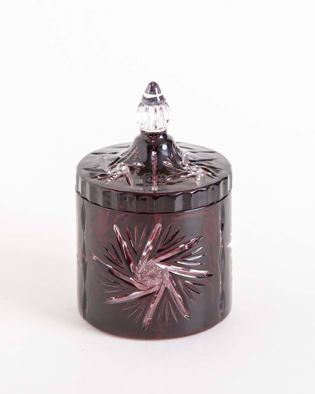 Glazion Vintage Bonbonglas | Blaues Schnittglas | Mit Deckel | Dekorative Aufbewahrung für Süßigkeiten & Snacks