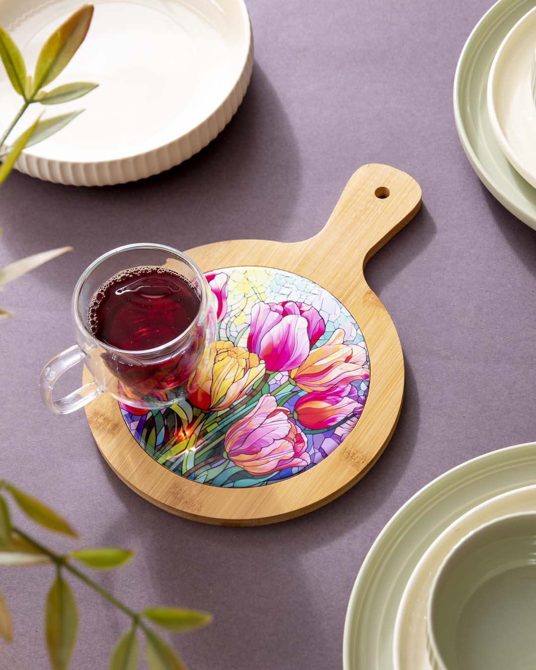 Tulivette Keramikuntersetzer | Hochwertige Tulpen-Deko | Praktischer Schutz für Oberflächen | Stilvolles Design