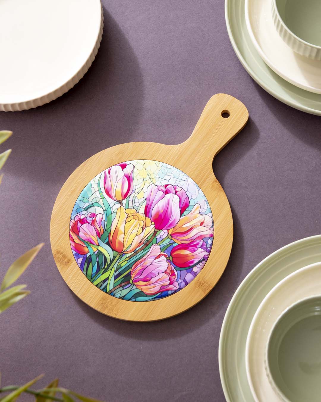 Tulivette Keramikuntersetzer | Hochwertige Tulpen-Deko | Praktischer Schutz für Oberflächen | Stilvolles Design