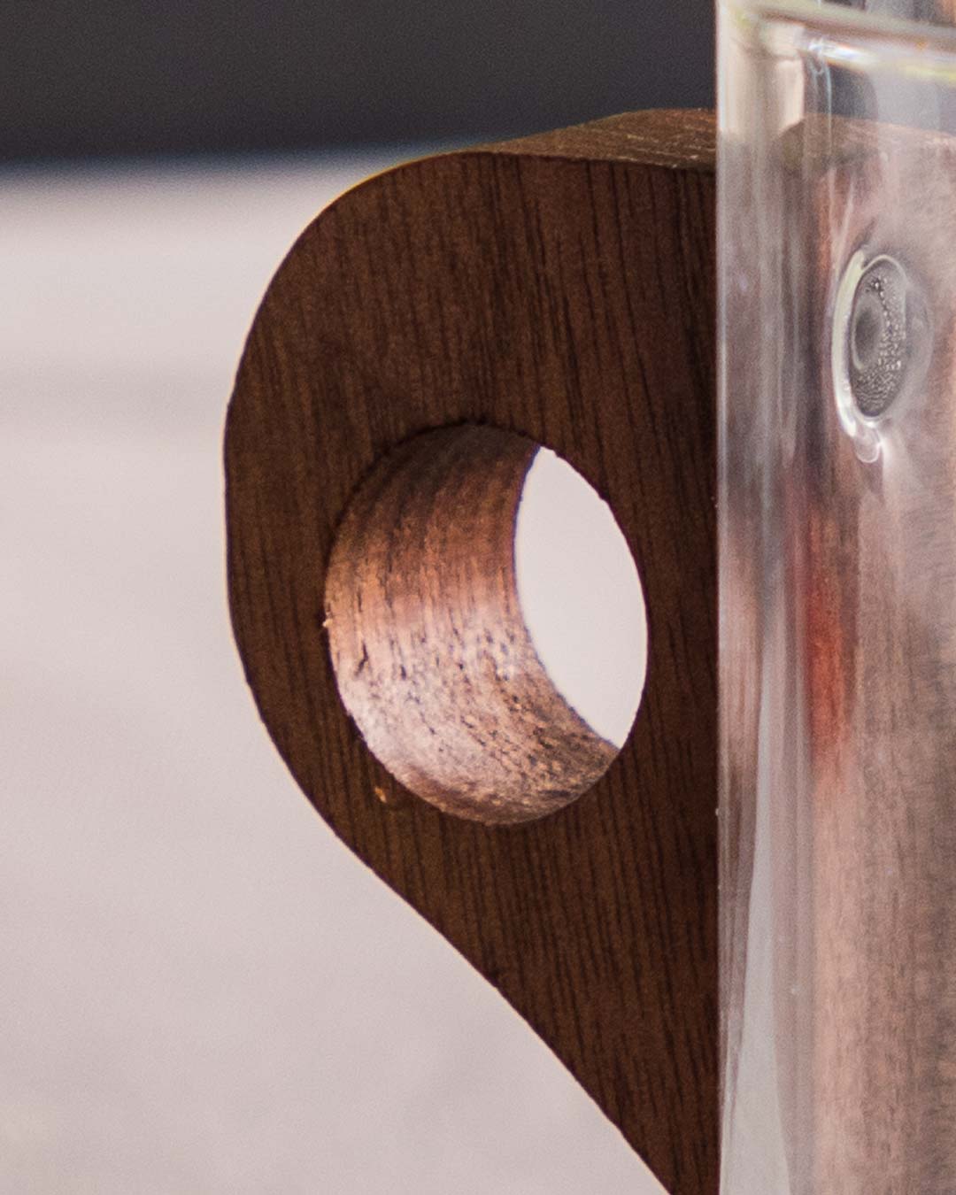 BrewWood Glas Kaffeetasse mit Holzgriff | Stilvoll & Hitzebeständig | Perfekt für Kaffee & Tee