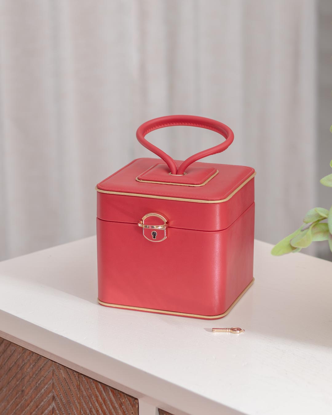 Travelluxe Reise Schmuckkästchen | Kompakte Schmuckaufbewahrung | Hochwertiges Design | Rot