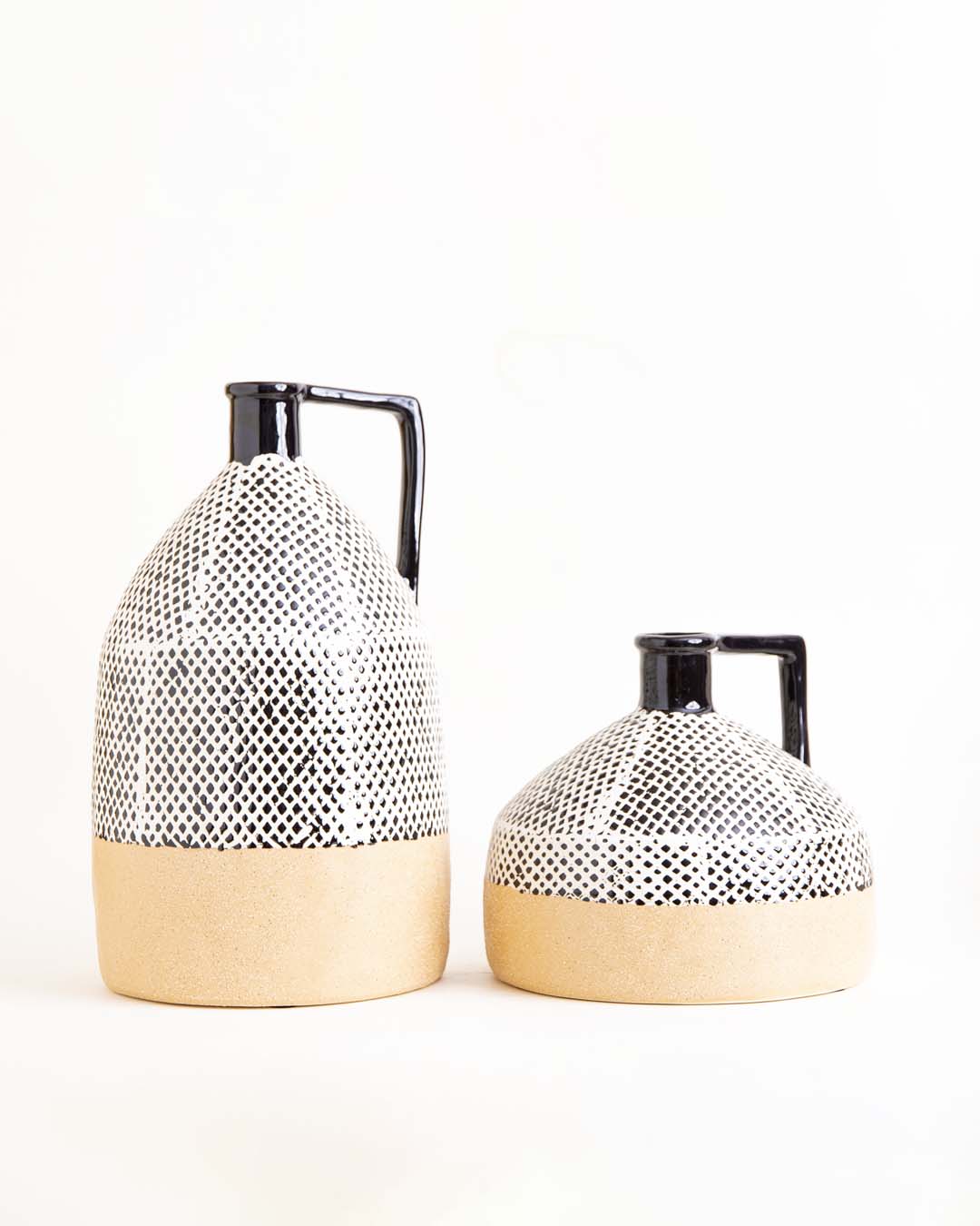 VeraHarmony: Texturierte Blumenvasen | Klein | Elegante Tischdeko | Perfekt für Blumenarrangements