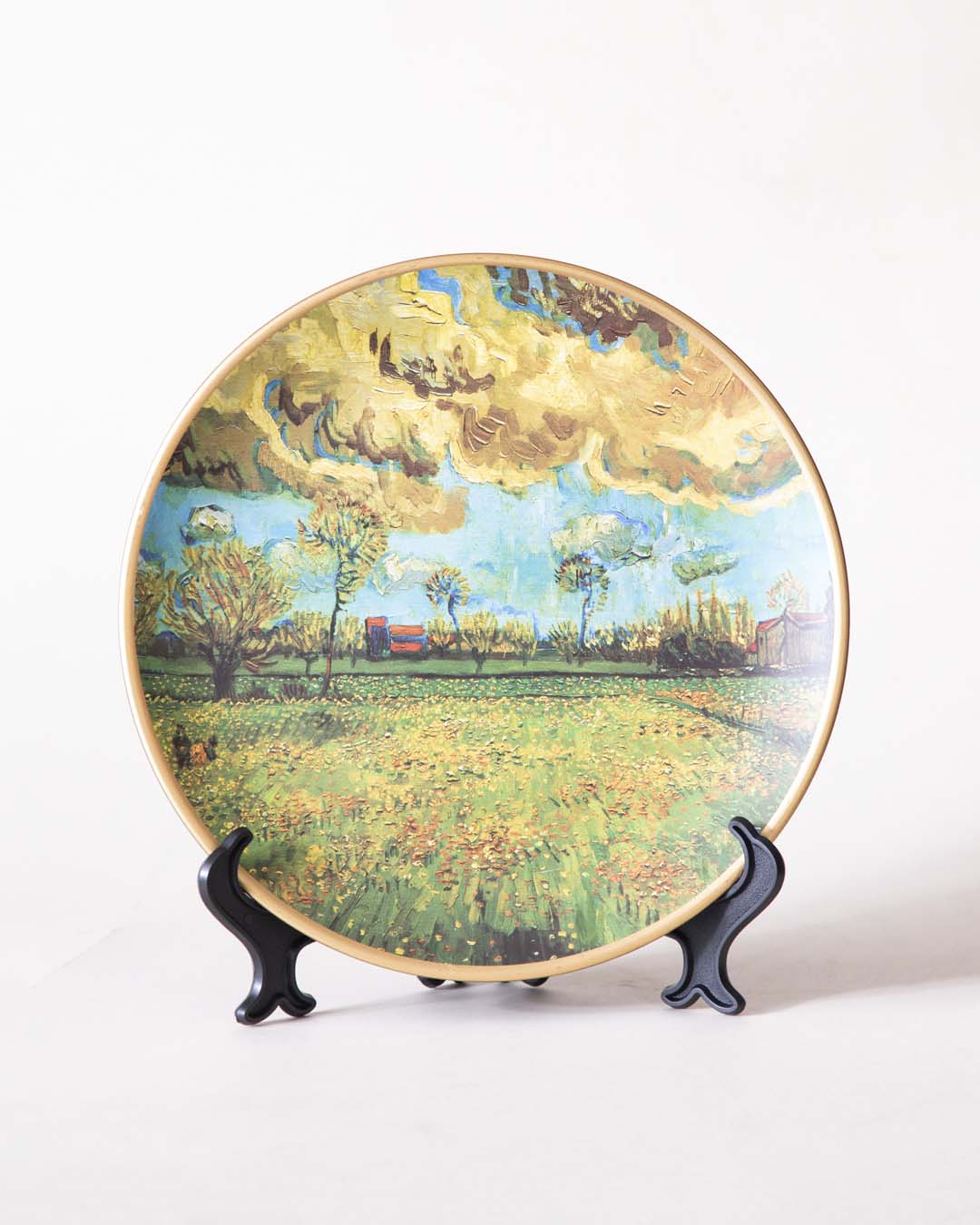 Stormiona 'Blume unter stürmischem Himmel' Dekoteller | Vincent van Gogh Ölgemälde | Hochwertiges Porzellan | 10 Zoll Wanddeko