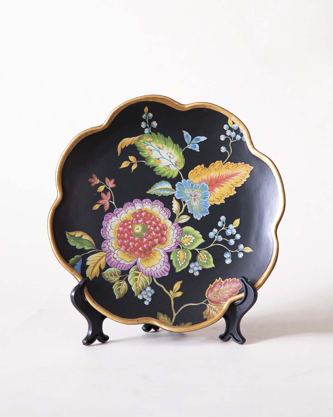 Floranite 'Floral Black' Dekoteller | Vincent van Gogh Ölgemälde | Hochwertiges Porzellan | 10 Zoll Wanddeko