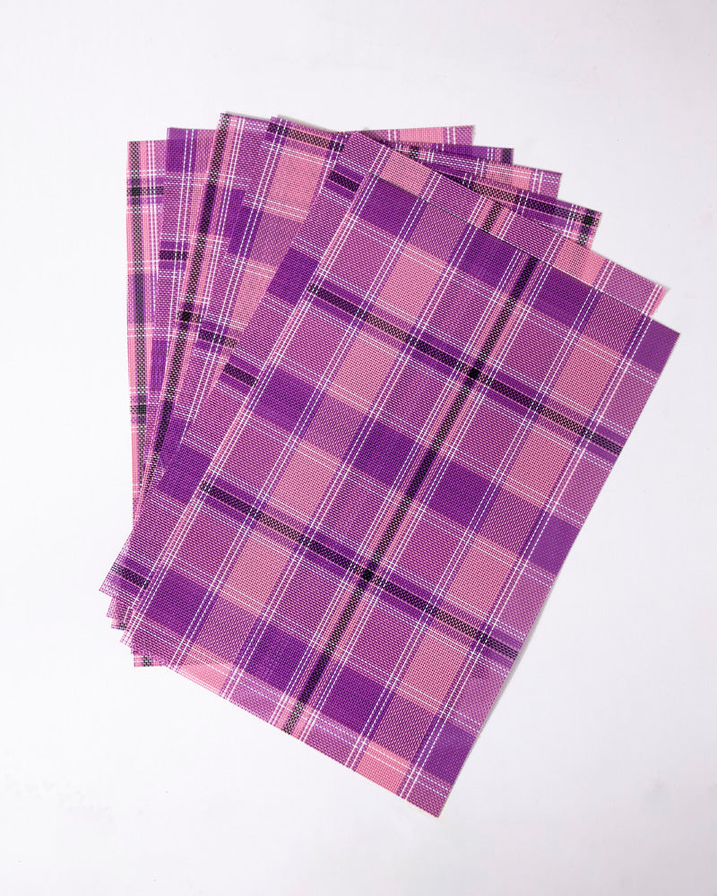 PlaidCraft Karierte Gewebte Tischsets | Hochwertige Materialien | Set aus 6 | Stilvolle Tischdekoration