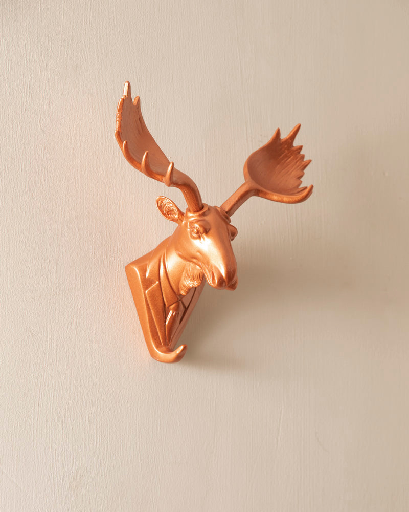 AntlerCharm Wandhaken im Elchgeweih-Design | Kupfer Finish | Praktisch & Dekorativ