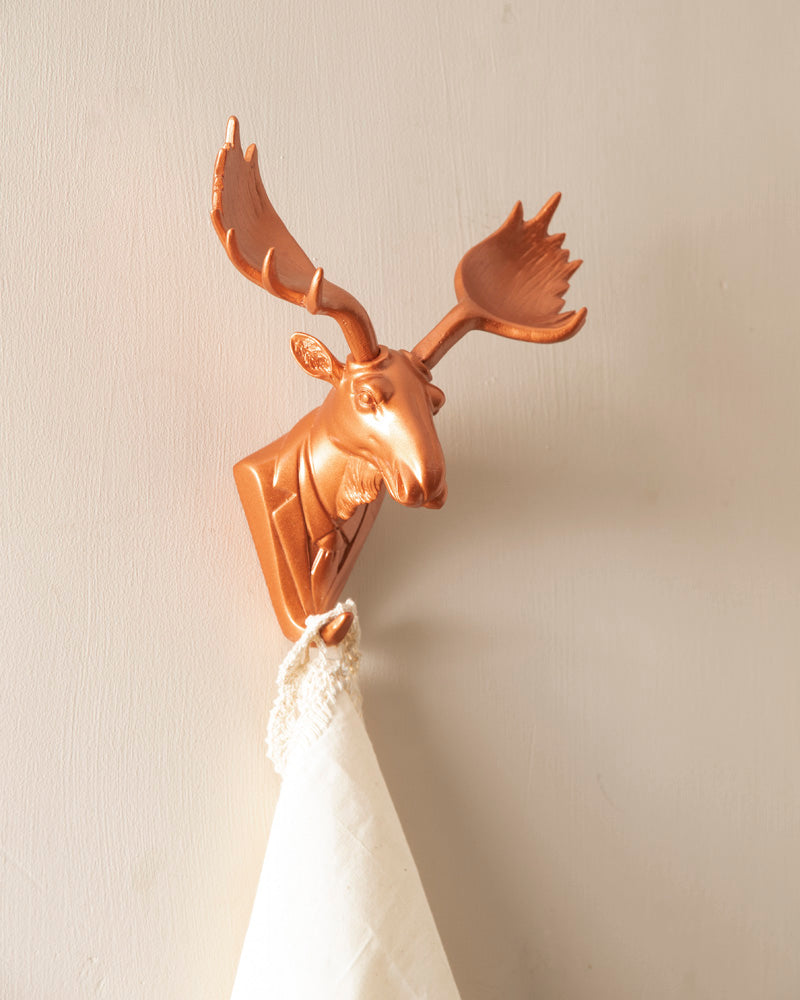AntlerCharm Wandhaken im Elchgeweih-Design | Kupfer Finish | Praktisch & Dekorativ