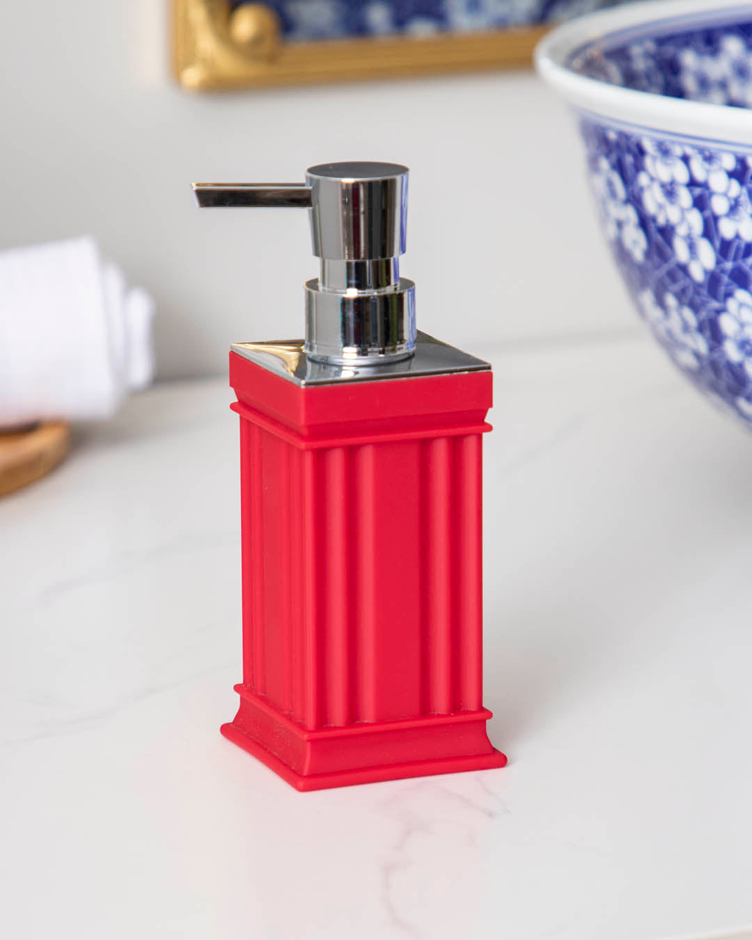 Purevell Seifenspender | Modernes & Traditionelles Design | Hochwertige Materialien | Rot