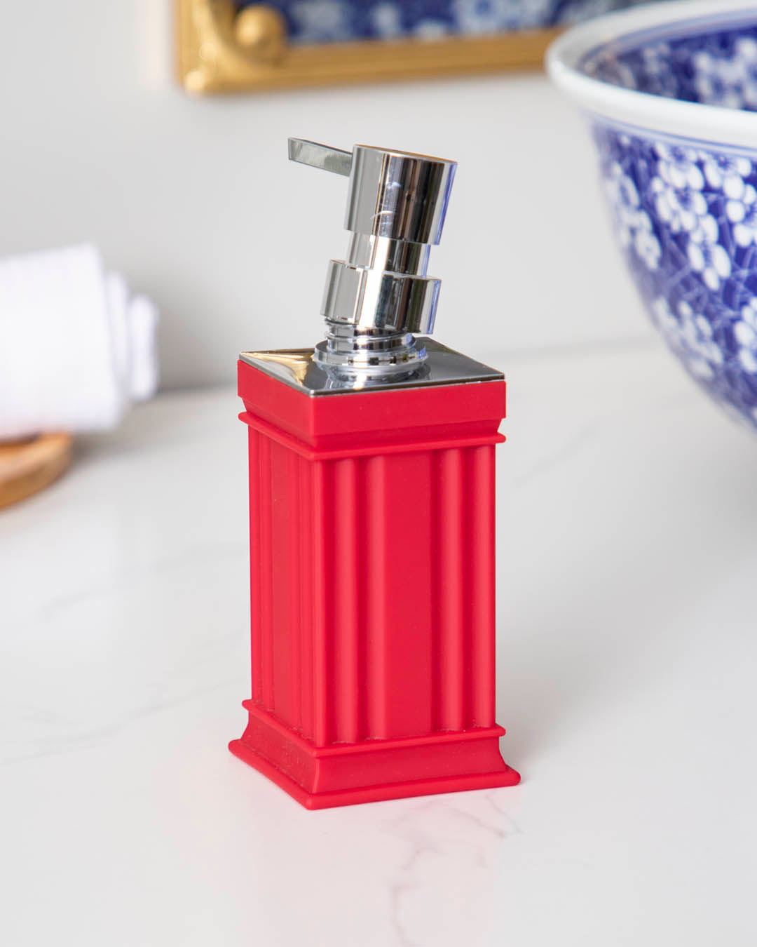 Purevell Seifenspender | Modernes & Traditionelles Design | Hochwertige Materialien | Rot