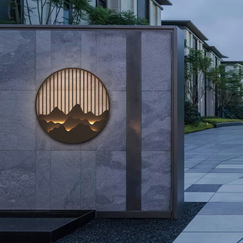 LumeVista LED Outdoor-Wandleuchte | Edelstahl & Berg-Design | Wasserdicht | Warmweiß | Moderne Beleuchtung für Außenbereiche