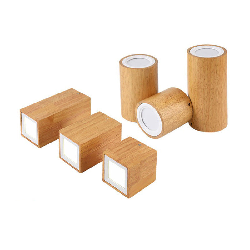 LumaKube Nordic Design LED Deckenleuchte | Holzoptik | Flush Mount | Warmweiß oder Kaltweiß | Stilvolle Beleuchtung für Zuhause