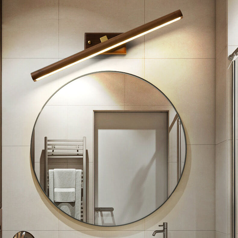 Vionova Nordic Minimalist Walnut Kupfer LED Wandleuchte | Dimmbar | Badezimmer- und Spiegelbeleuchtung | Elegantes Design