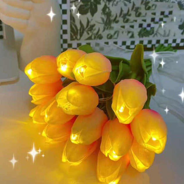 Florina TulipGlow LED Tischlampe | Tiffany-Stil | Blumen-Dekoration | 10/15-Licht-Design
