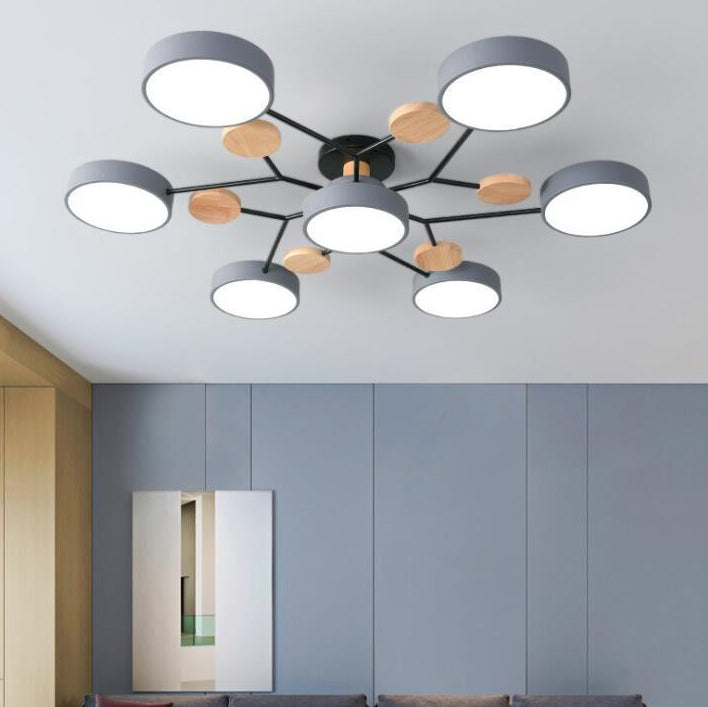 NordLuxe Molekül Design LED Deckenleuchte | Skandinavischer Stil | Semi-Flush Mount | Wohnraumbeleuchtung