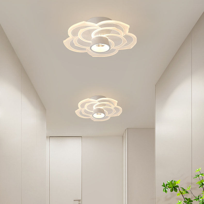 Bloomora Minimalistische LED-Deckenleuchte | Rosendesign | Runde Acryl-Lampe | Stimmungslicht für Wohnzimmer