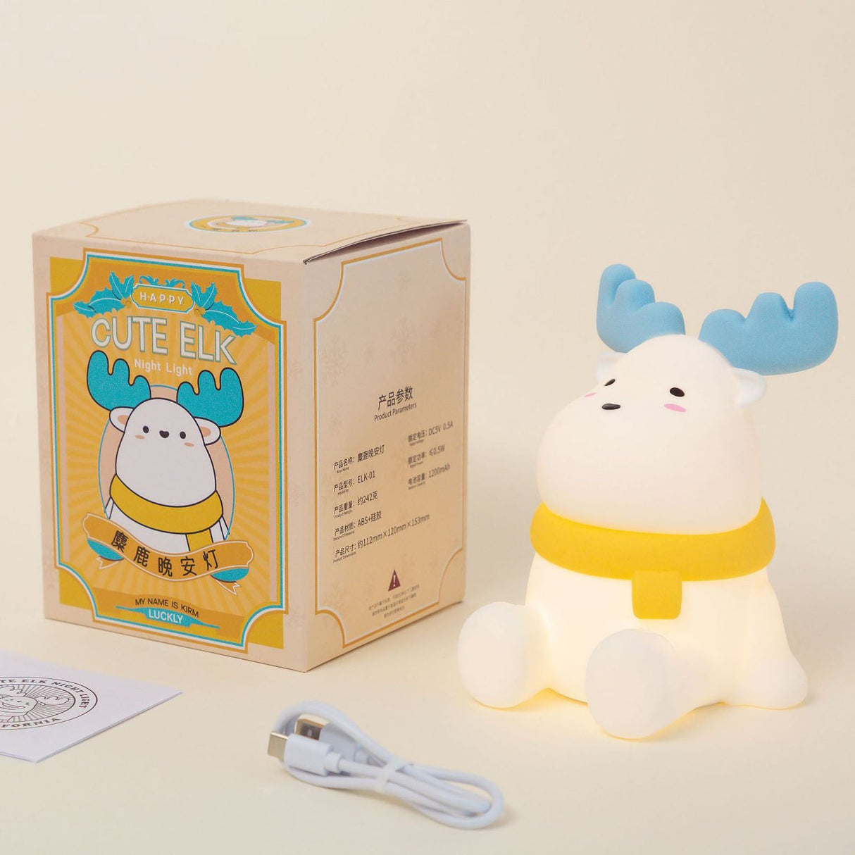 GlowMoose LED Nachtlicht | Kreatives Design | Silikon Touch Lampe | Stimmungsvolles Licht