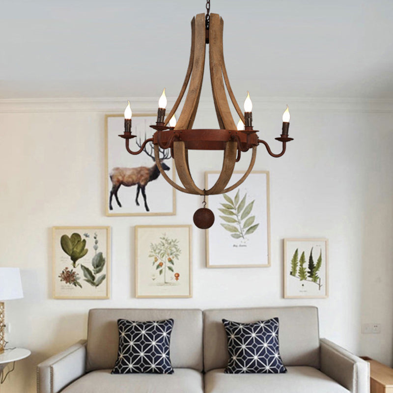 RustiLuxe Runde Ast-Kerzenhalter Holz-Eisen Kronleuchter | 5/6/8 Lichter | Landhausstil