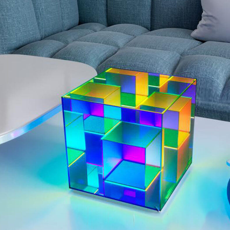 CubeLumin RGB LED Tischlampe | Modernes Design | Rubik’s Cube Optik | Farbwechsel | Deko-Licht