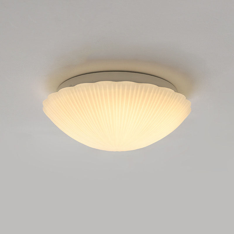 Auralis Modern French LED Deckenleuchte | Cremefarbenes Muschelgals | Flush Mount | Stimmungslicht | Deko für Zuhause