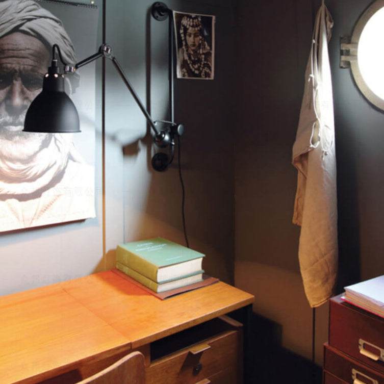 Brayden Industrial Vintage Eisen Wandlampe mit Schwenkarm | 1-Licht | Retro Design | Flexibel | Stimmungslicht für Zuhause