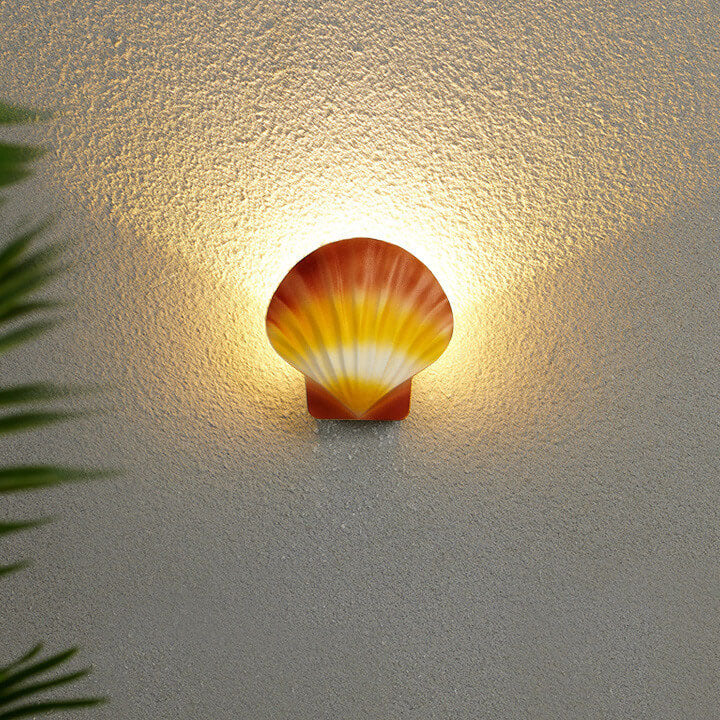 ShellBright LED Wandleuchte | Kreatives Muscheldesign | Aluminium | Wasserdicht | Außenbeleuchtung