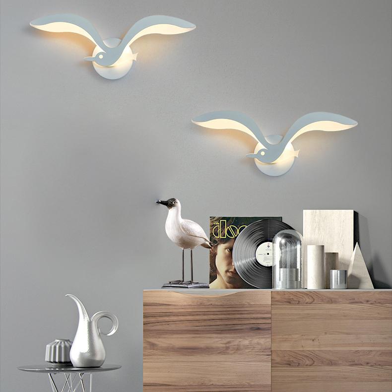 WingGlow LED Wandlampe | Kreatives Möwendesign | 1-Licht | Dimmbares Stimmungslicht für Zuhause