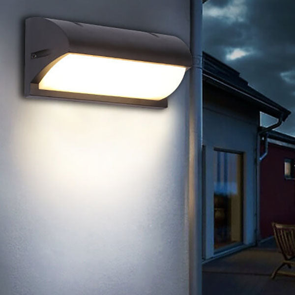 Zynistra AquaGlow Außenwandleuchte | Geometrisches Design | Wasserdicht | LED mit Sensor