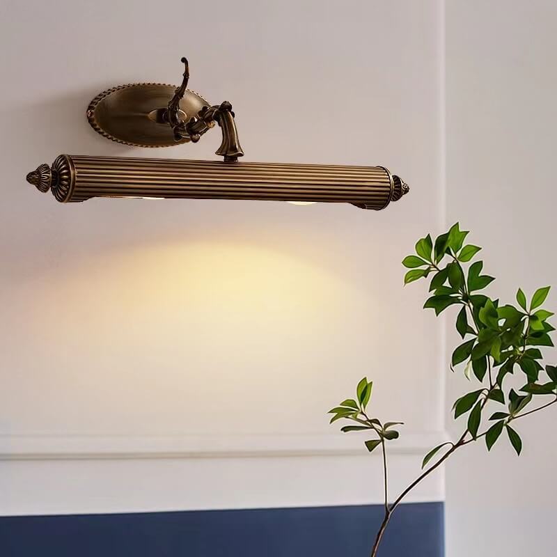 EleganceTwin Französisches Antik Kupfer Wandlicht | 2-Licht | Spiegel Front | Dekorative Wandleuchte