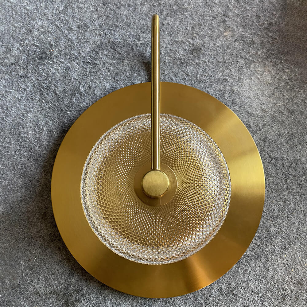 HaloDisc Skandinavische Wandleuchte | Rundes Eisen- und Glasdesign | Minimalistisch | Für Wohnzimmer & Schlafzimmer