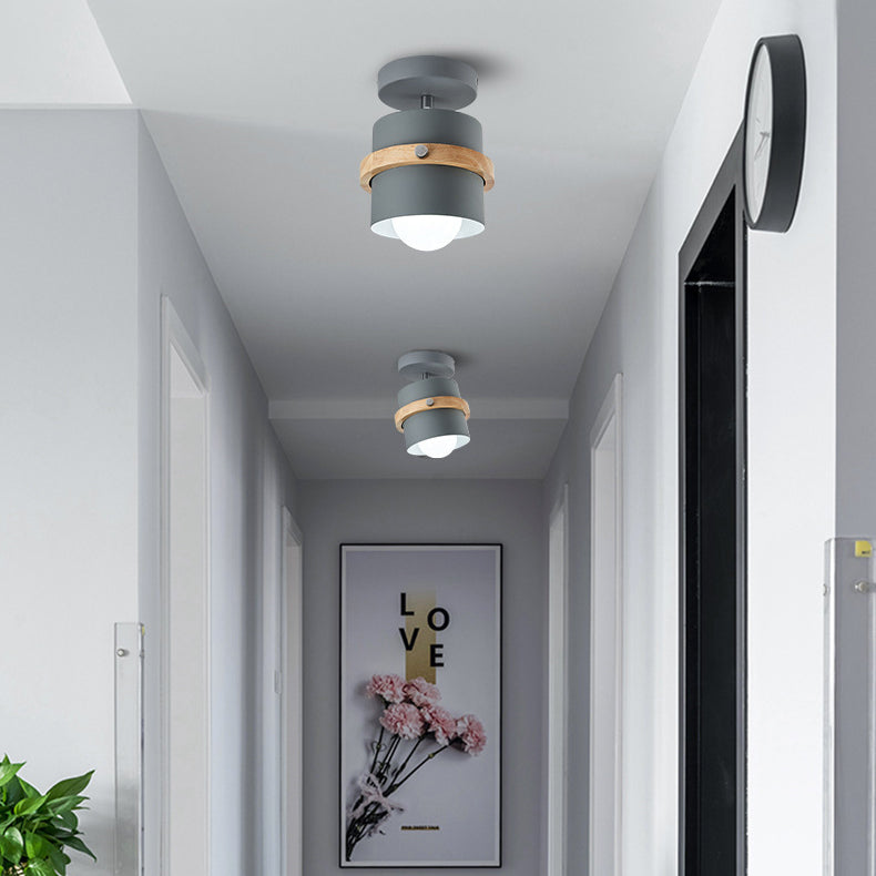 Cylindra Nordic Deckenleuchte | Halbzylinder-Design | Holz & Metall | Für Flur & Wohnbereich | 1-flammig