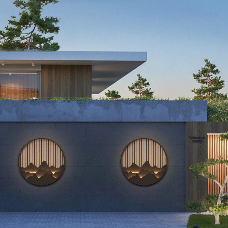 LumeVista LED Outdoor-Wandleuchte | Edelstahl & Berg-Design | Wasserdicht | Warmweiß | Moderne Beleuchtung für Außenbereiche