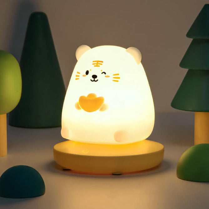 Luminio PalsTier Nachtlicht | Kreatives Silikondesign | Wiederaufladbar via USB | Deko-Tischlampe für Kinder