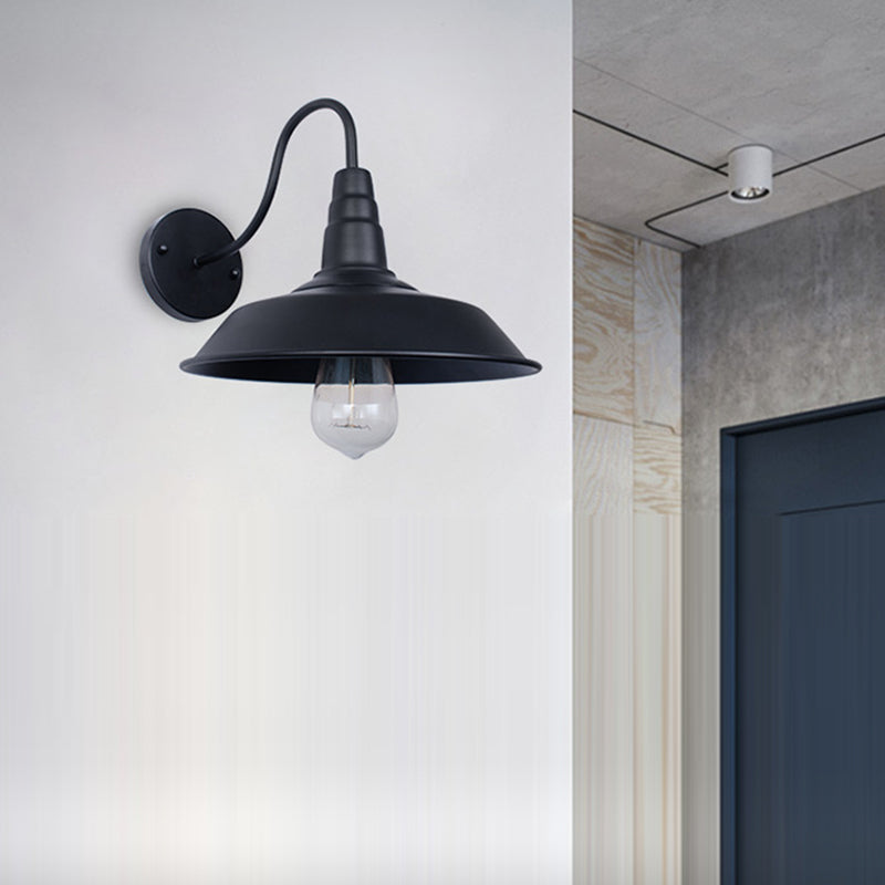 Noctura Classic Wandlampe | Vintage Design | Eisenrahmen mit Rundem Glasschirm | 1-Licht Esszimmerbeleuchtung