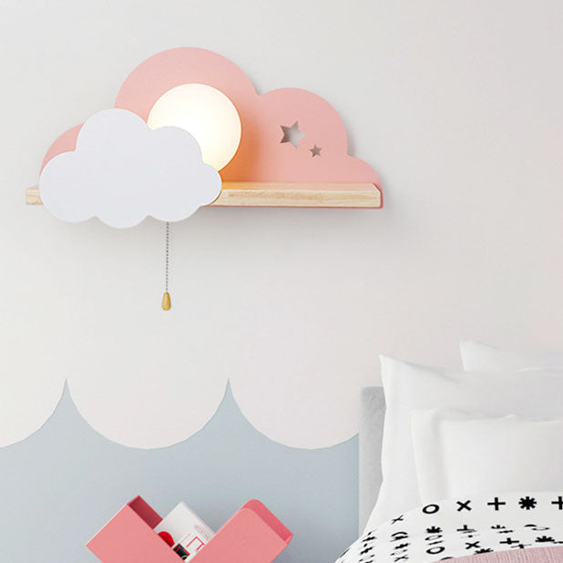 Cloudora Nordic Wandlampe | Glas & Holz | Einzigartiges Wolkendesign | Stimmungslicht für Zuhause
