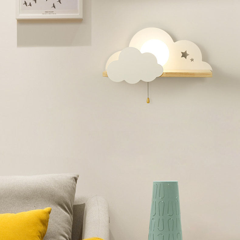 Cloudora Nordic Wandlampe | Glas & Holz | Einzigartiges Wolkendesign | Stimmungslicht für Zuhause