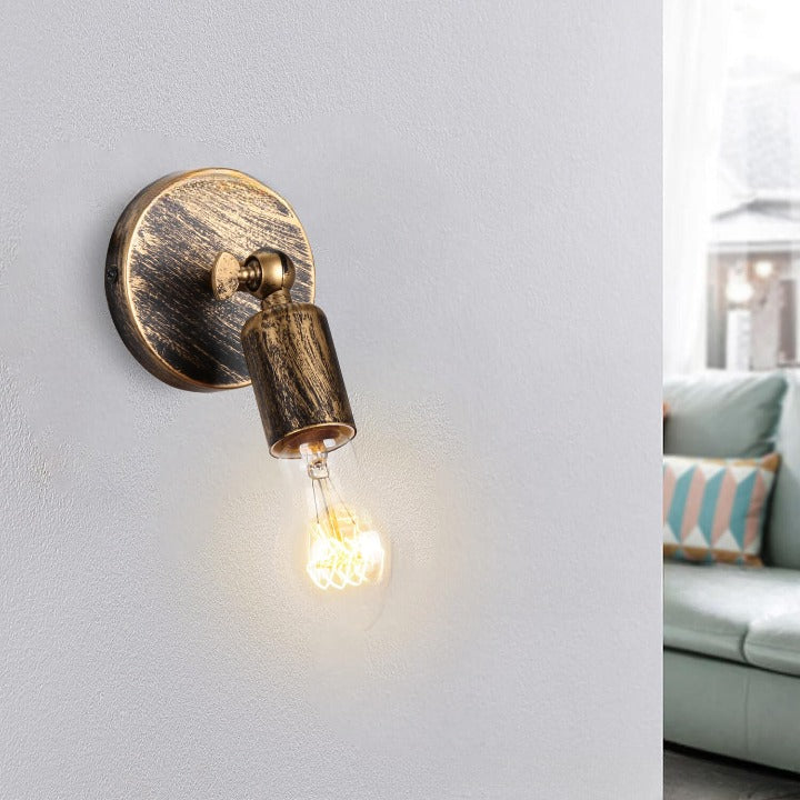 Lumiron Vintage Wandleuchte | Industrielles Design | Exponierte Glühbirne | Wandlampe im Retro-Stil