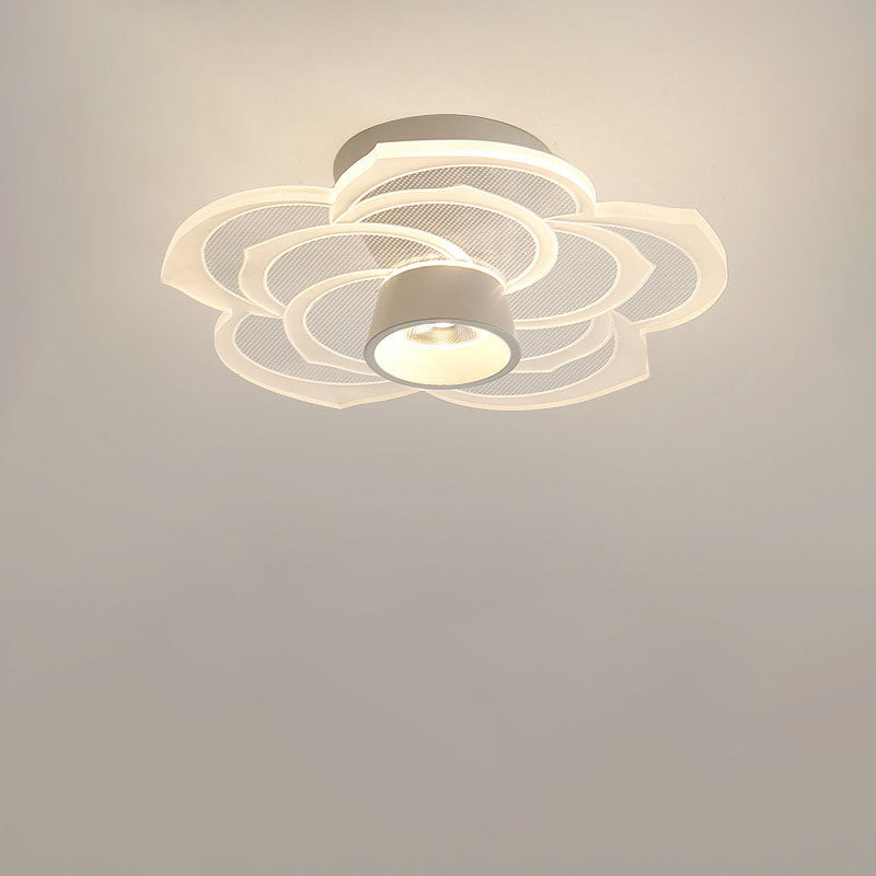 Bloomora Minimalistische LED-Deckenleuchte | Rosendesign | Runde Acryl-Lampe | Stimmungslicht für Wohnzimmer