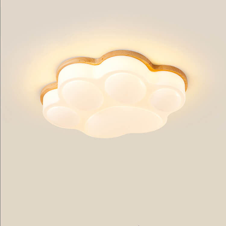 CatGlow Deckenleuchte | Kreatives Katzenpfoten-Design | Nordic Holzstil | LED | Dimmbar