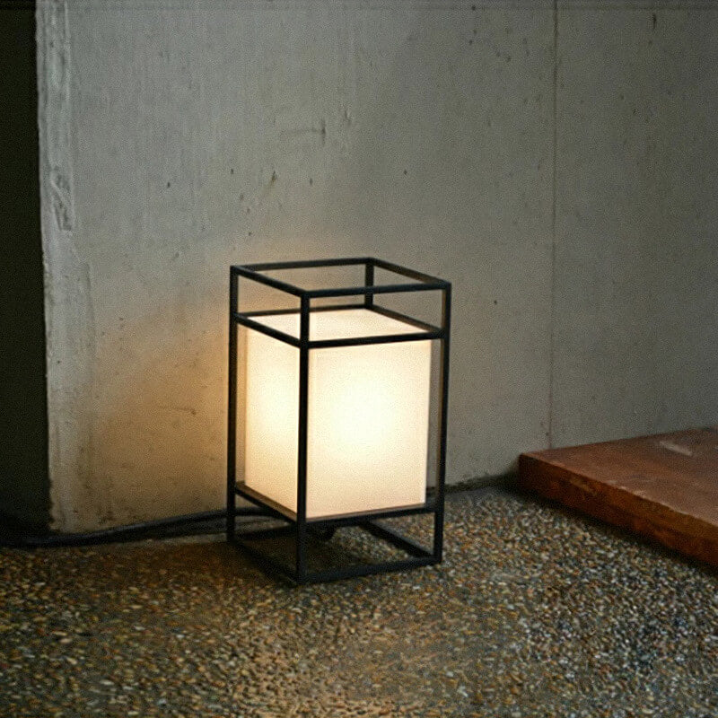 Zenoria Stehlampe | Japanisches Tatami-Design | Rechteckig | Stoff & Eisen | LED Bodenlampe