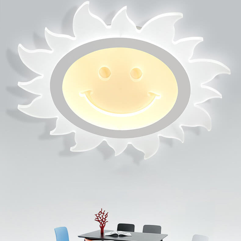 SunnyGlow Smiley LED Deckenleuchte | Cartoon Design | Warm- & Weißlicht | Dimmbar | Kinderzimmer