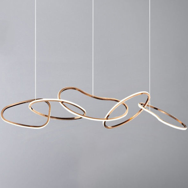 LuxeHalo Nordic LED Kronleuchter | Edelstahl Rund | Dimmbar | Esszimmer & Wohnräume