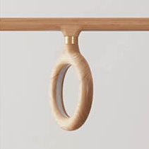 KuroLume LED Holzleuchter | Japanisches Design | Moderner Holzstreifen-Kronleuchter | Warmweiß & Kaltweiß