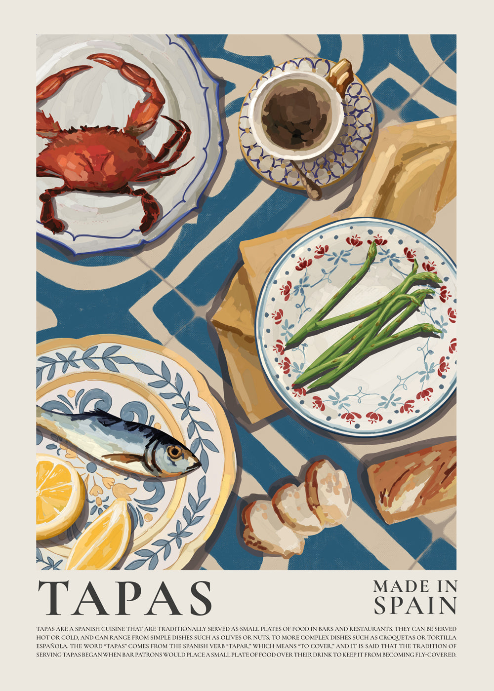 TapasTrove Serviergeschirr für Tapas | Spanisches Design | Perfekt für Abendessen & Feiern