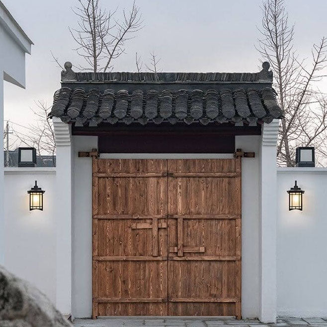 Pavilor Solar Wandlampe | Wasserdicht | Aluminium | Chinesischer Pavillon Stil