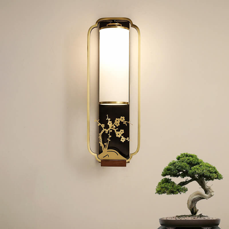 Luminaria Moderne Wandlampe | Kupfer & Glas | Chinesisches Design | Säulenring-Licht