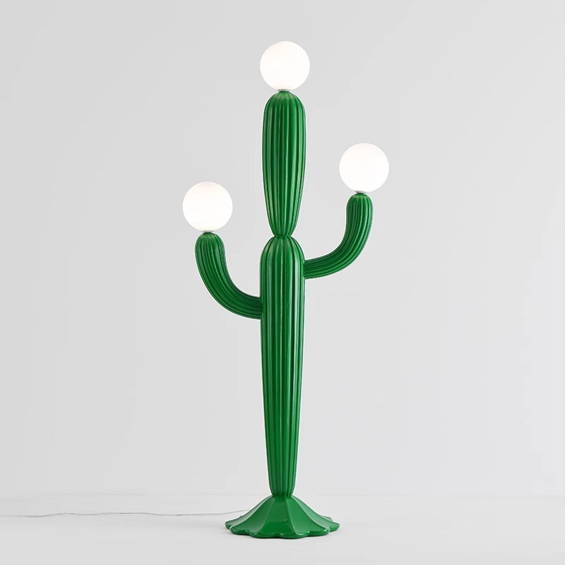 CactusGlow Designer Stehlampe | 3-Licht Design | Harz & Glas für Wohnzimmer