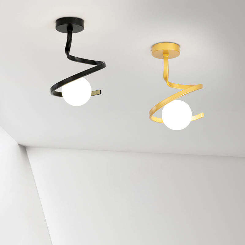 Astranova Curve LED Deckenleuchte | Modernes Design | Glas-Orb | Platzsparend | Dekorativ